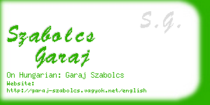 szabolcs garaj business card